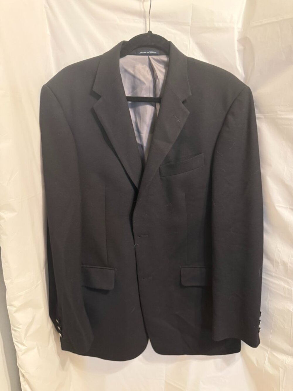 Saks Fifth Avenue Mens Black 100% Wool Blazer 40R